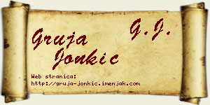 Gruja Jonkić vizit kartica
